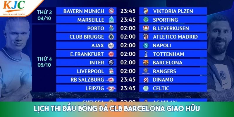 Lịch thi đấu bóng đá CLB Barcelona
